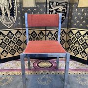 Suite of 4 velvet and chrome chairs 1970