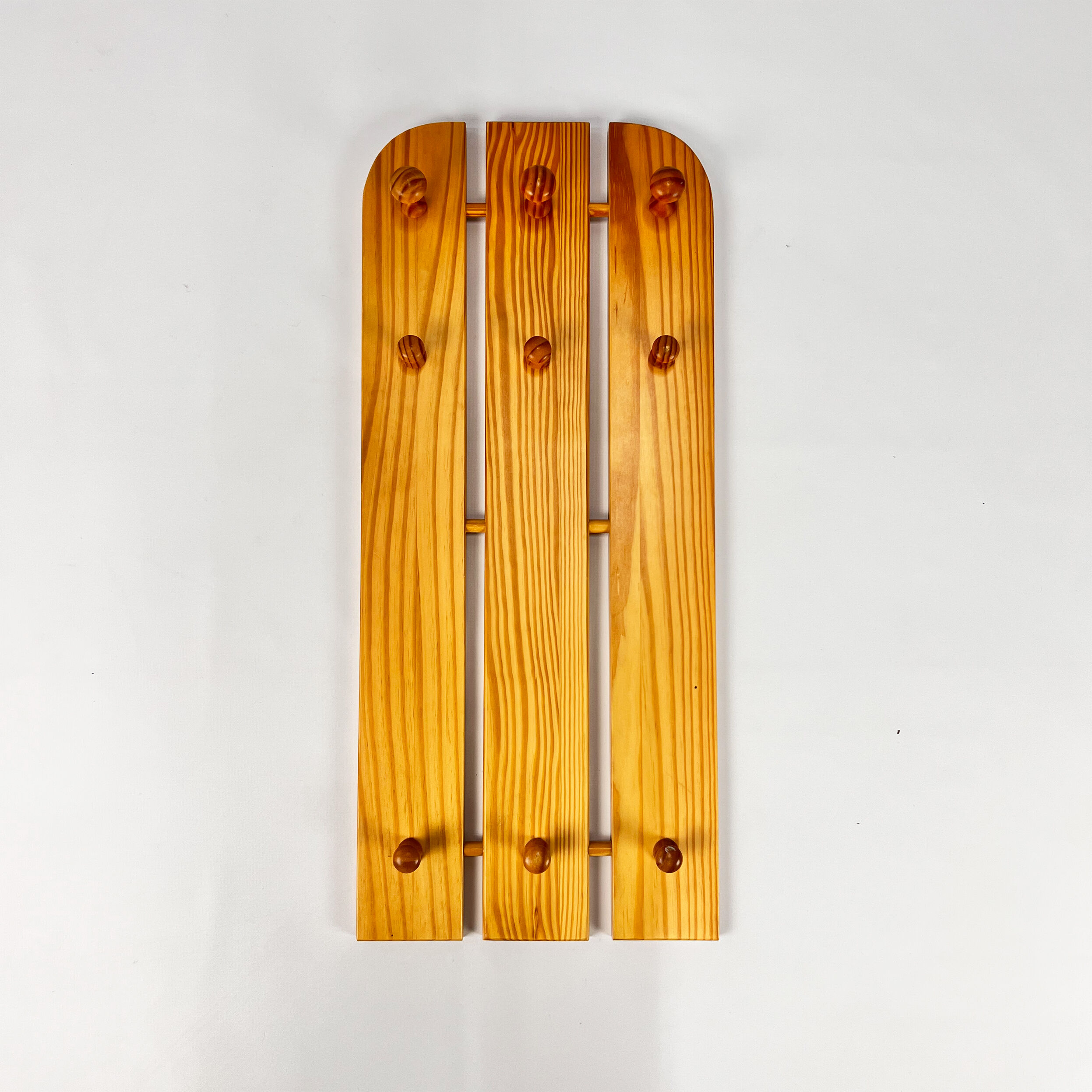 Vintage Pine Coat Rack, 1970s