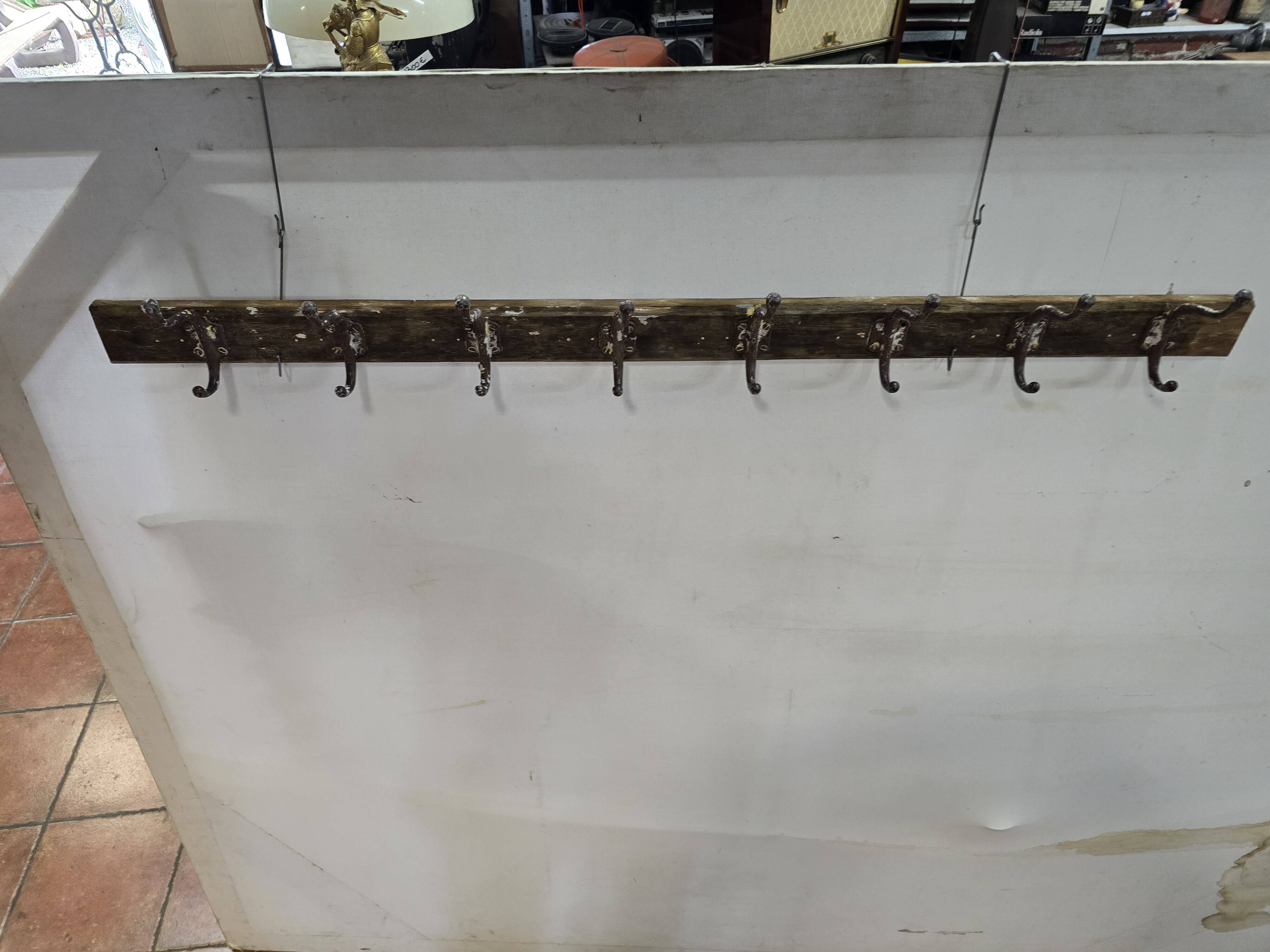 Old school coat rack with 8 hooks