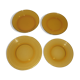 Lot of 4 mismatched plates amber glass