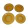 Lot of 4 mismatched plates amber glass