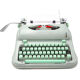 Hermes 3000 Green Typewriter Revised with New Ribbon