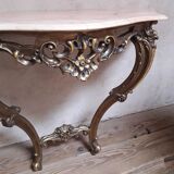 Gilded wooden console marble Louis XV style