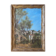 Painting Provencal school "Animated landscape" signed Jane Colat XIX ° century + frame