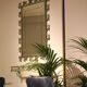 Miroir en plomb avec console en fer forgé laqué en vert pistache et or, Art Déco,