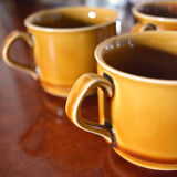 Series of 3 ochre cups