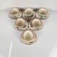 Set of 6 coffee cups with saucers model Réverbère by KG Lunéville.