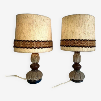 Suite de 2 lampes de table vintage à lave grasse hustadt leuchten