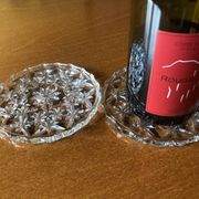 Paire de dessous de bouteille en cristal