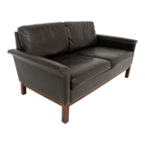 Scandinavian leather sofa 2 seater, Sweden, 1950