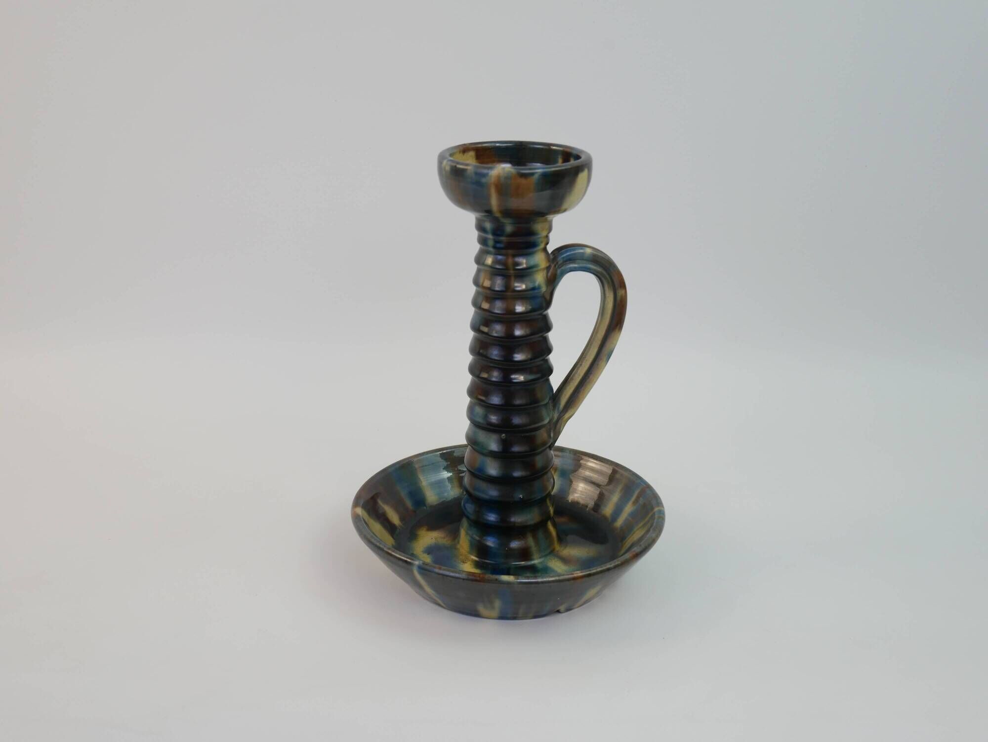 Impressive Vallauris ceramic candle holder signed FPP Vallauris France