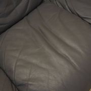 Italian leather sofa, two-seater, 1970s design