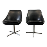 Chaise coque vintage noire / chaise sur pied étoile