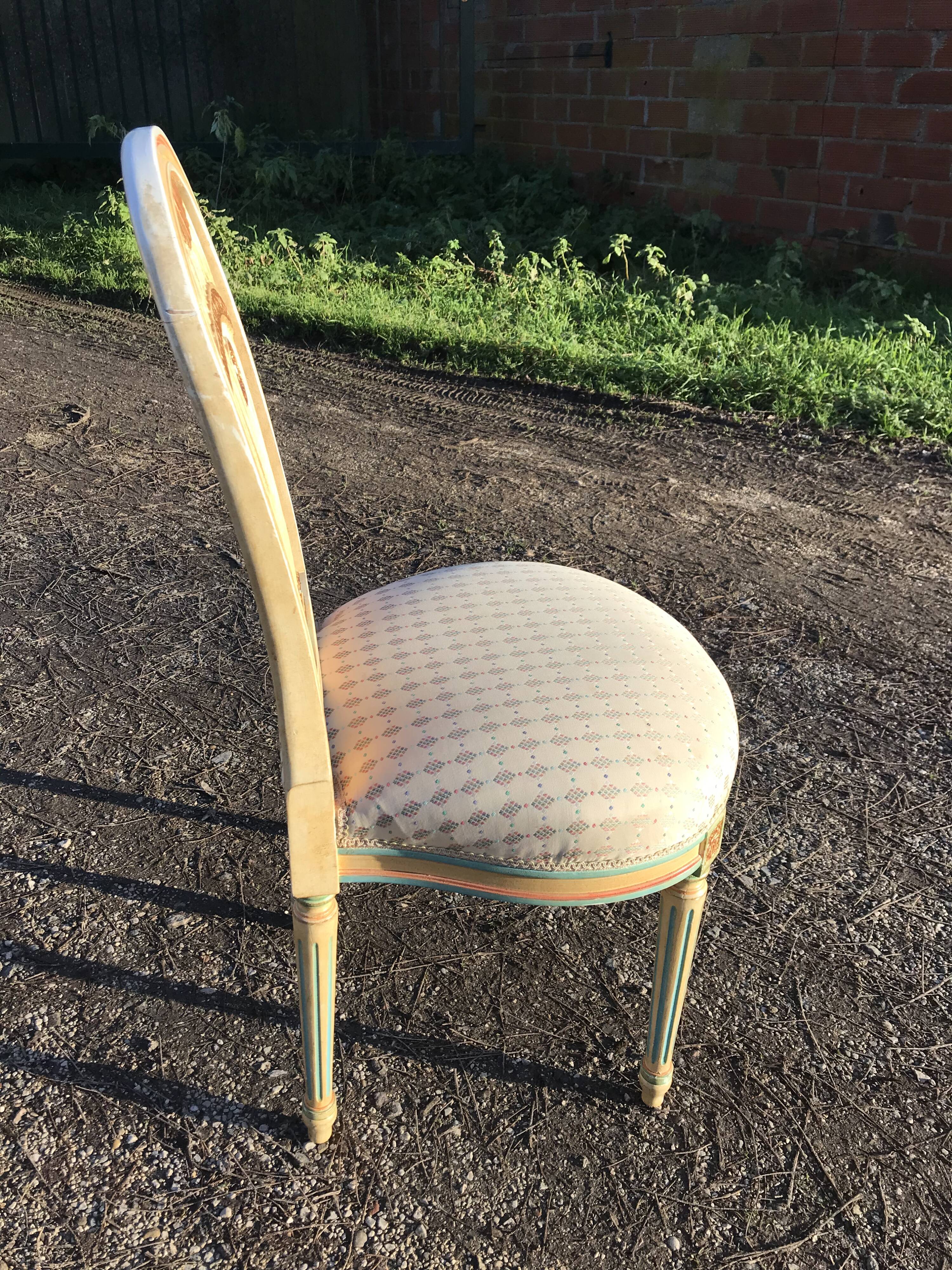 6 louis XVI hot air balloon chairs