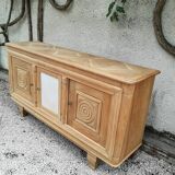 Sideboars-d 2 whitewashed oak doors and 1 beige ceramic door