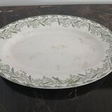 Large oval Saint-Amand dish with mimosa decoration