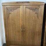 Art Deco wardrobe in solid oak