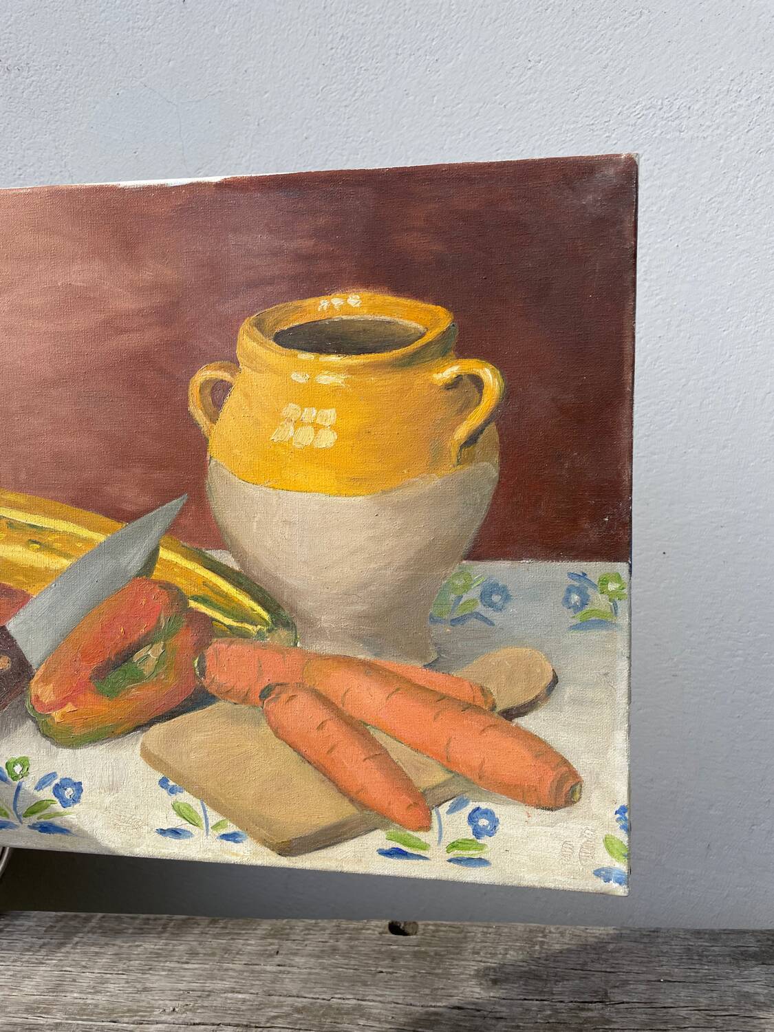 Still life oil on canvas with vegetables