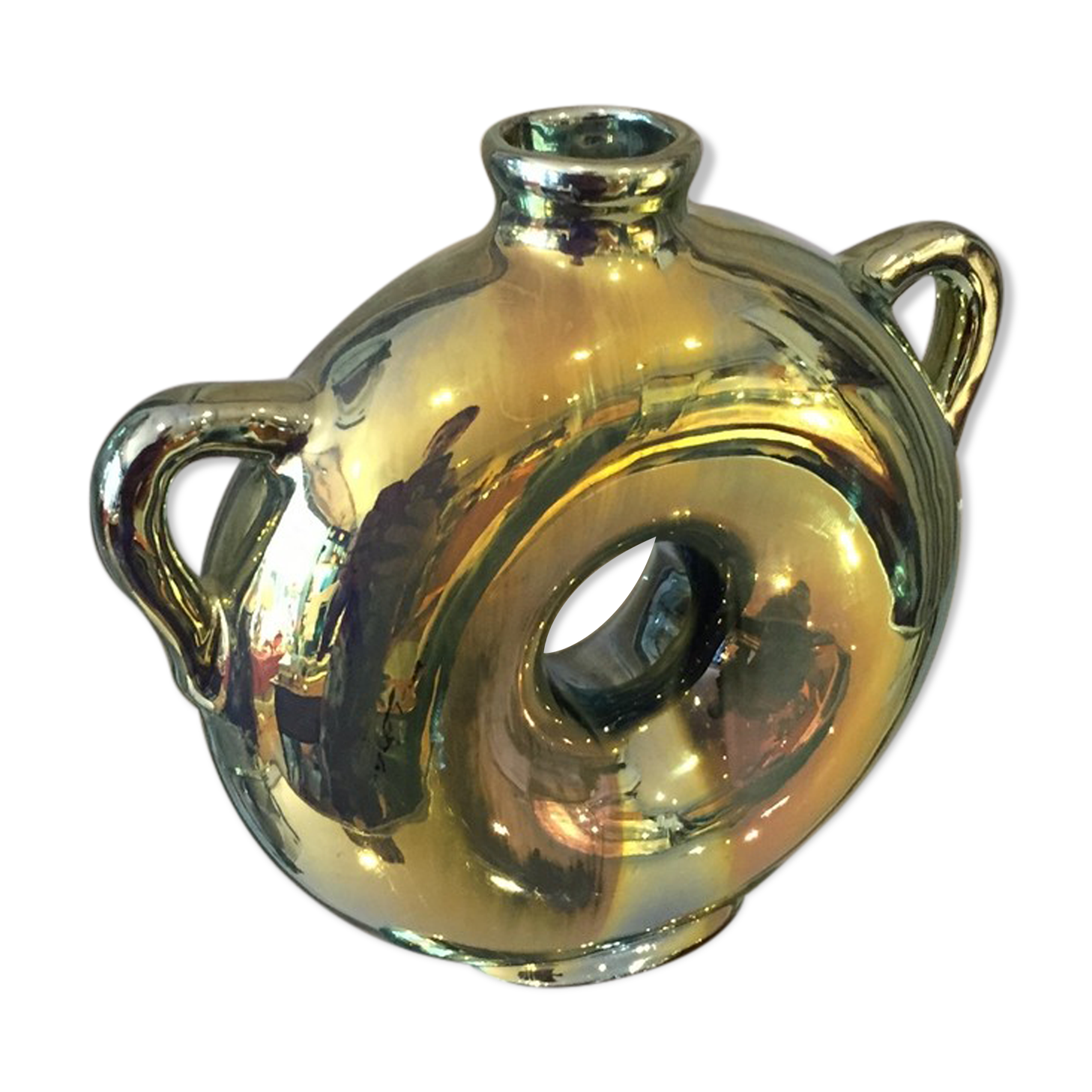 Soliflore in gres flame of rambervillers in the shape of a gourd