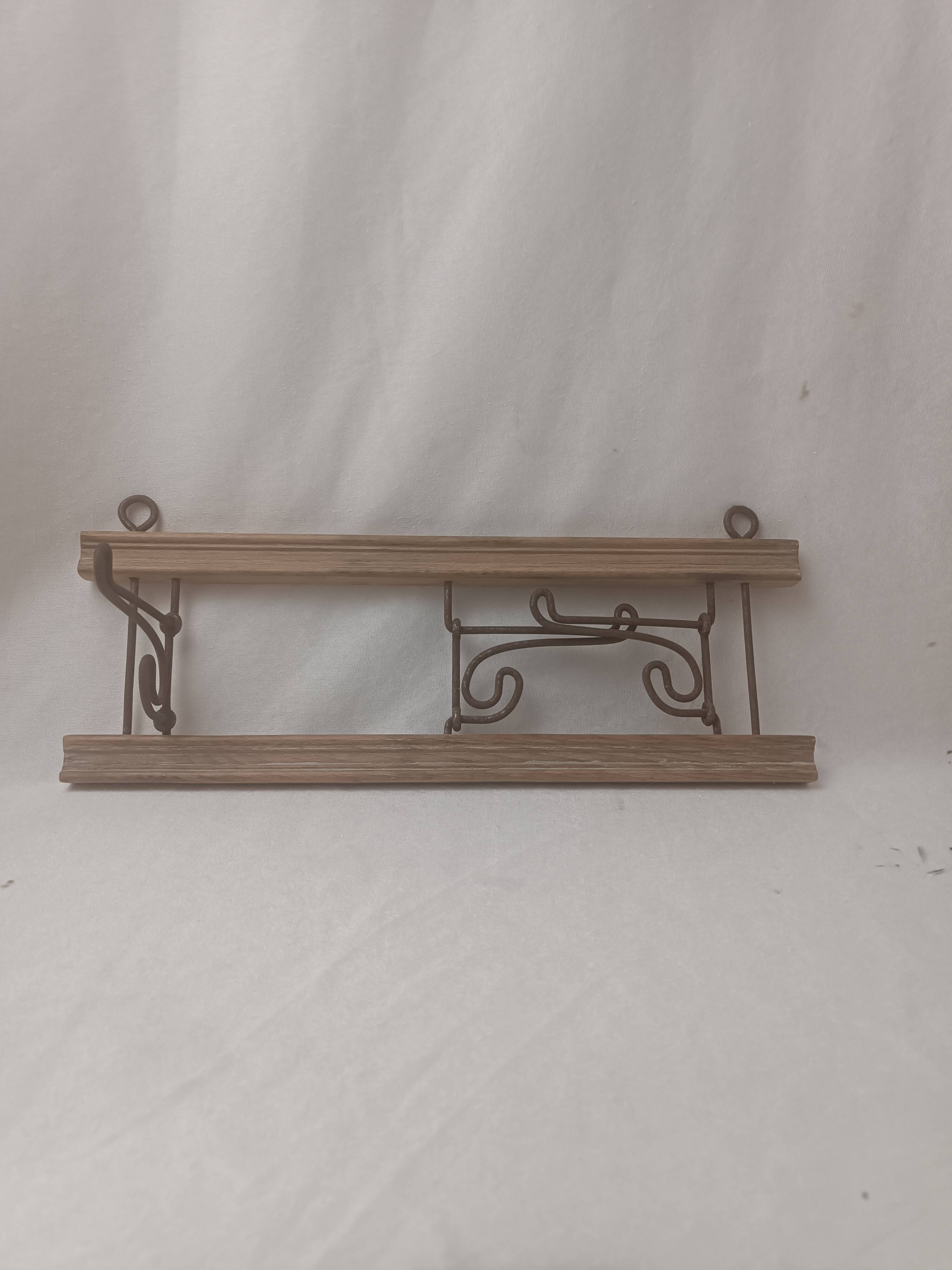 Coat rack/wood & iron hooks