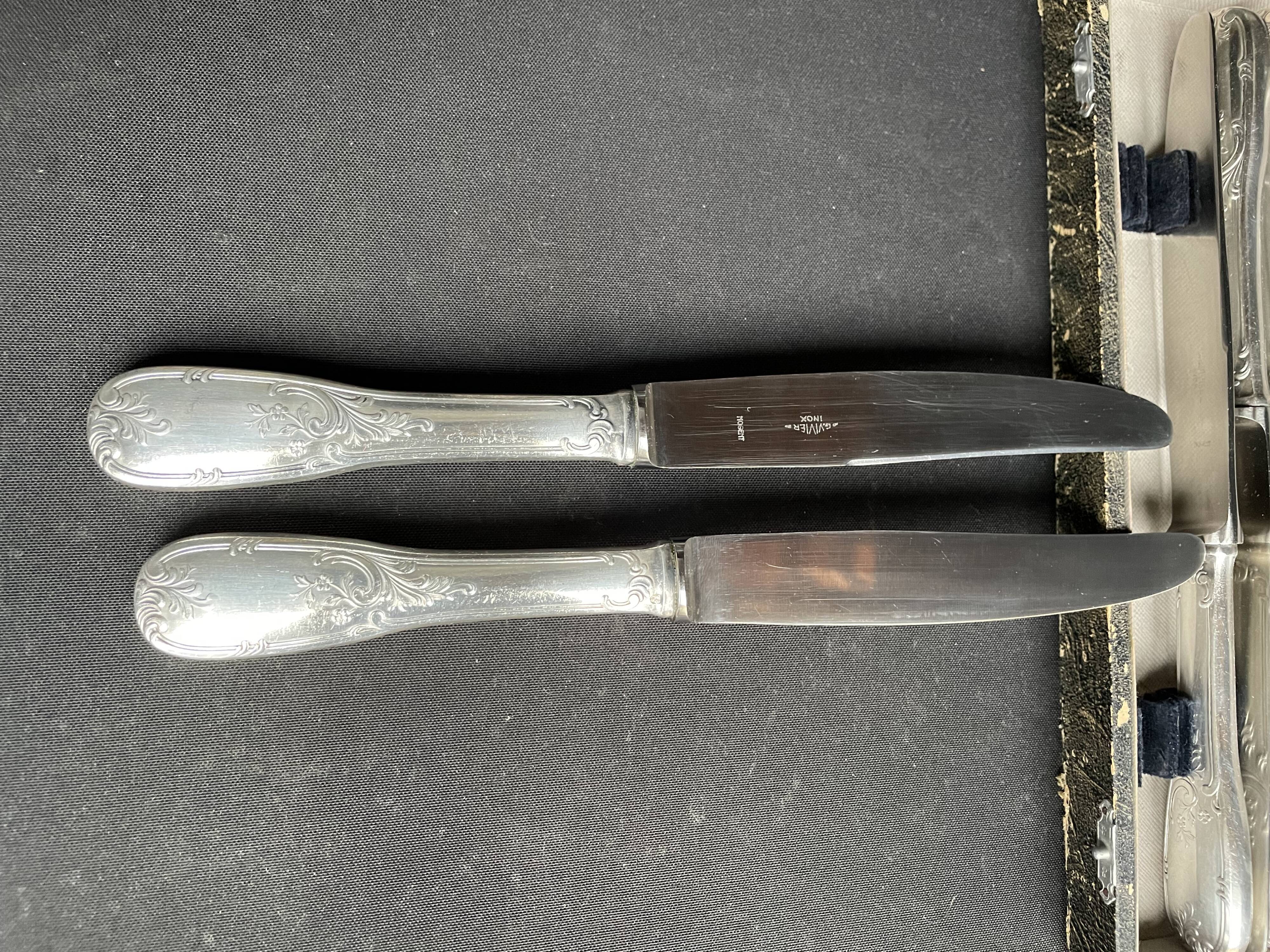 Box of 12 table knives – Orfèvrerie G. Vivier et Nogent