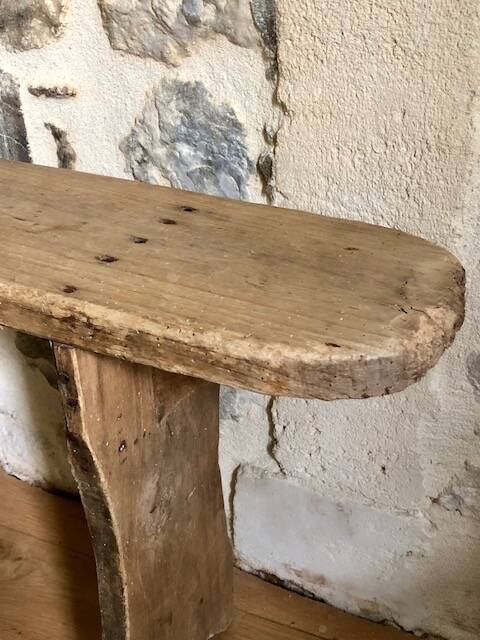 Banc de ferme ancien en bois, rénové