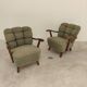 Paire de fauteuils Halabala vert par Druzba Bratislava B-609 année 59
