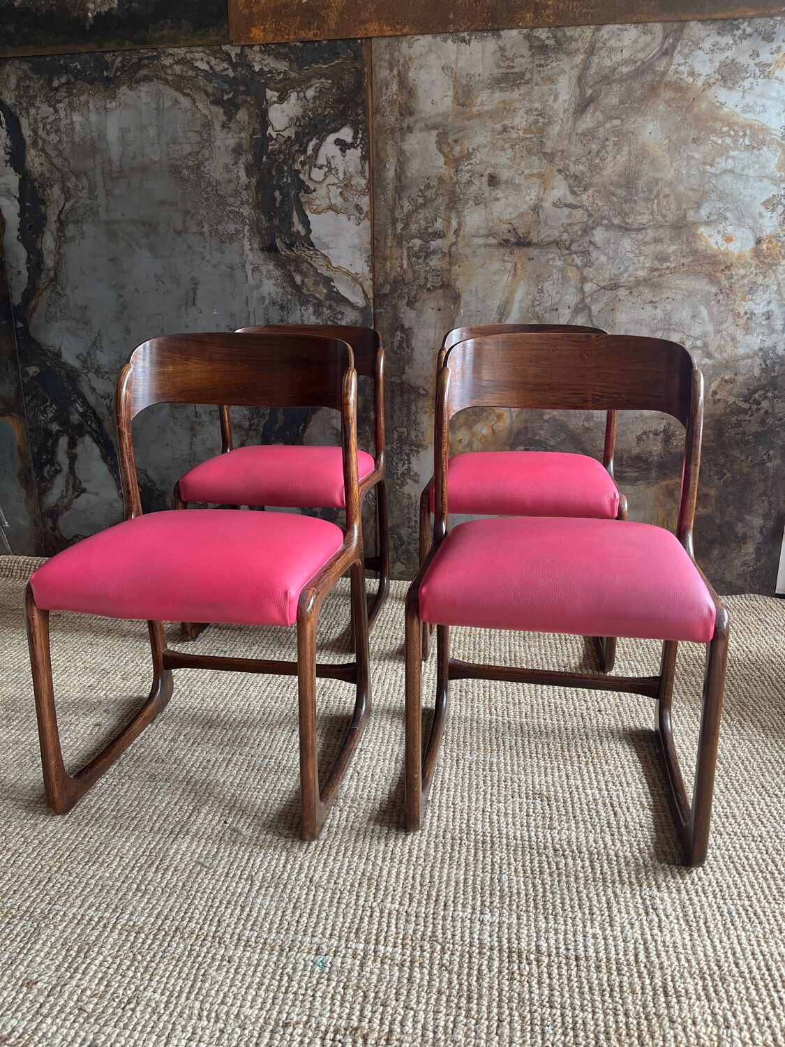 4 chaises Baumann modèle traîneau