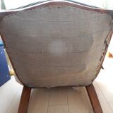 Voltaire armchair in fine green velvet, late 19th - early 20th century.