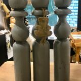 Set of 3 old grey wood keels