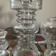 Trio of vintage molded glass candlesticks