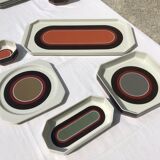 Serving dessert 12 pieces porcelain & Villeroy Boch Avant-garde design modernist vintage 70