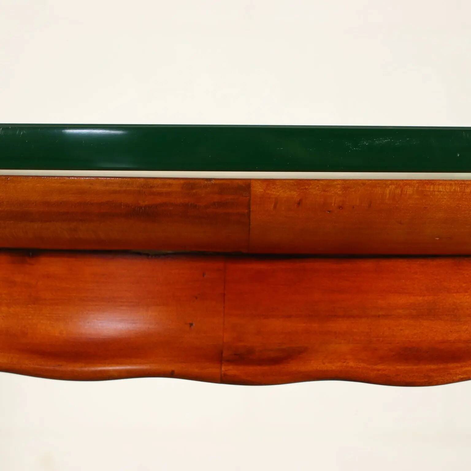 Table in solid beech, mahogany veneer and glass, Italy, 1950s.
