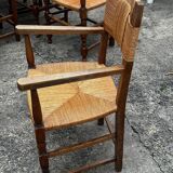 Set of 6 chairs and 2 armchairs, Brutalist style, 1950s