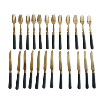 Brass cake cutlery and Bakelite