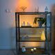 Chrome and smoked glass shelf