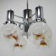 Murano Glass & Chrome Chandelier, Italy, 1970s
