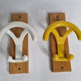 Pair of vintage "Ghidini Italy" coat hooks, two hooks, 20 cm