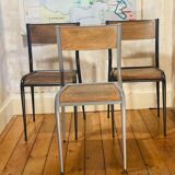 Set of 3 Mullca chairs tapered feet