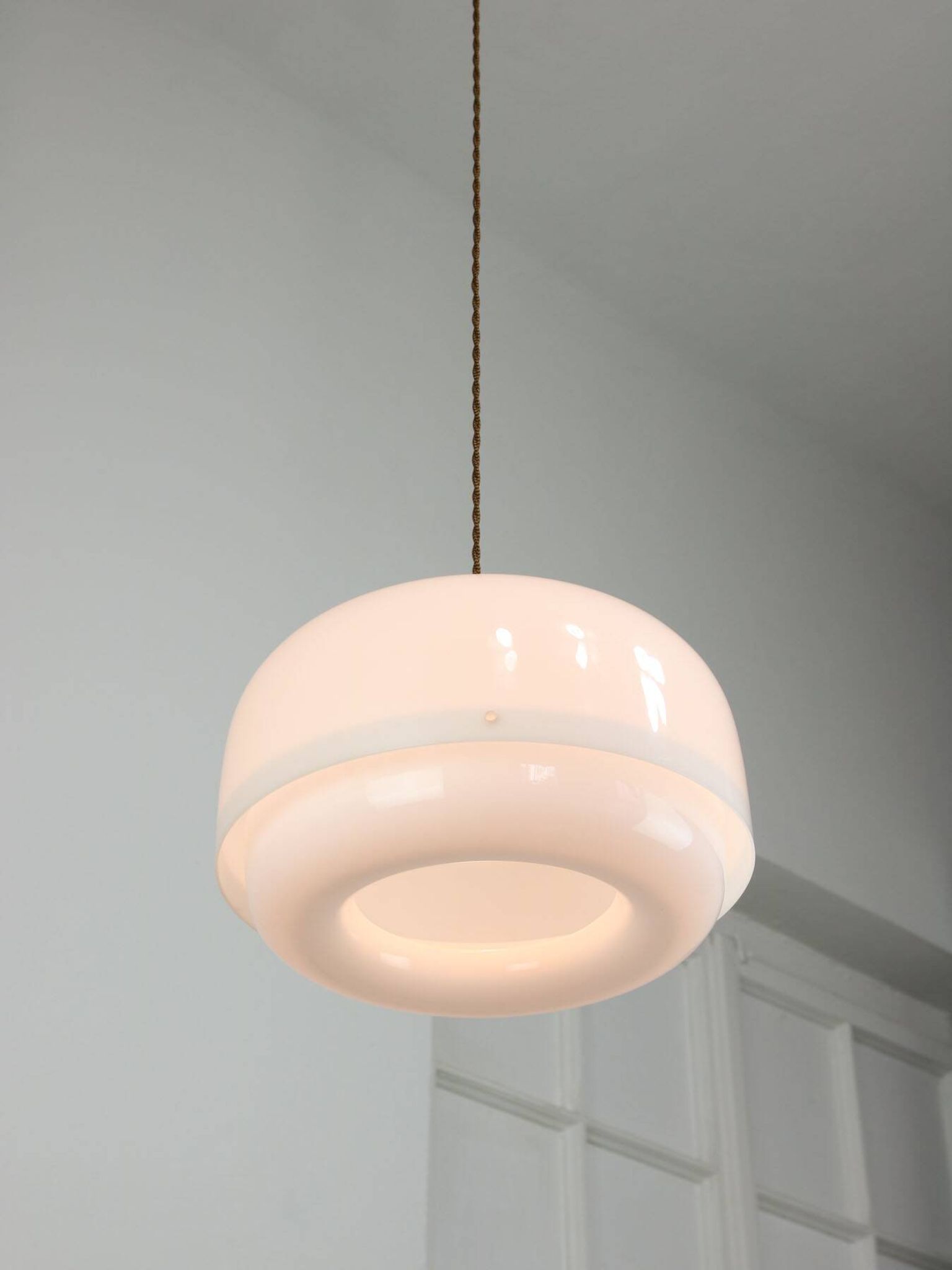 Italian White Medusa Pendant Lamp by Luigi Massoni for Guzzini, 1970s