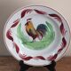 4 Saint Amand semi-deep plates with rooster painted decoration