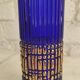 Vintage cobalt blue and gold vase - August Walther & Söhne 1950
