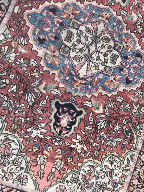 Old Persian carpet end Sarogh handmade 102 X 142 CM