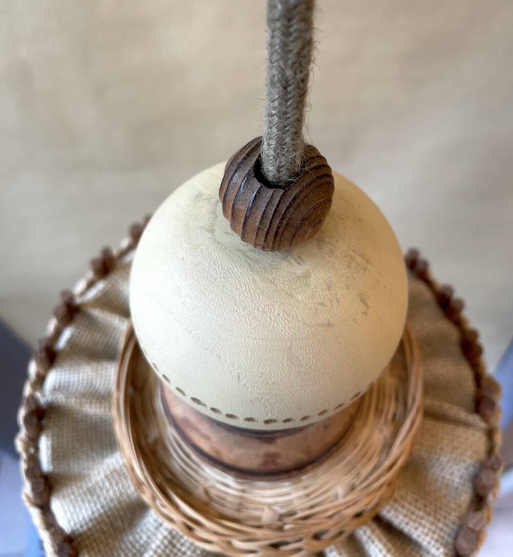 Suspension naturelle en bois et jute