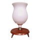 Scandinavian tripod lamp in white opaline and teak, 1960s