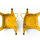 Set of 4 Tolix chairs, 2 yellow, 2 blue. 1960s edition.