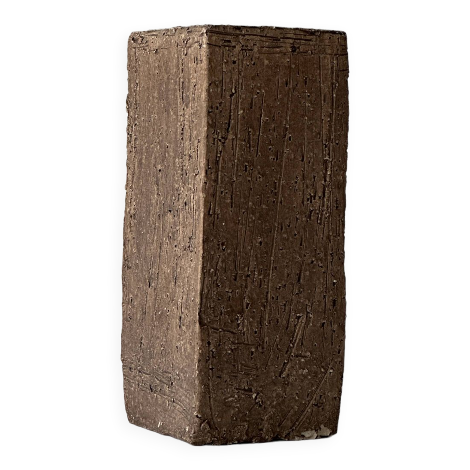 Rectangular ceramic vase in brutalist style