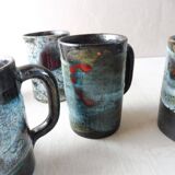 Lot of 6 cups, terracotta, from Vallauris