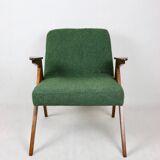 Fauteuil en tissu vert par Józef Chierowski, années 1970