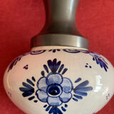 Delft vase porcelain and pewter